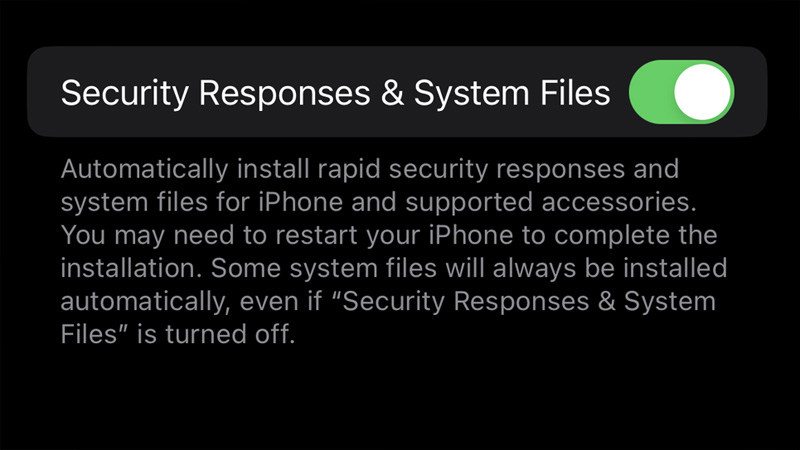 Phản hồi bảo mật & cập nhật tệp hệ thống