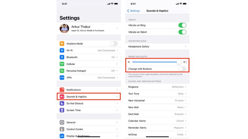 Tăng âm lượng nhạc chuông để nghe rõ các thông báo cuộc gọi
