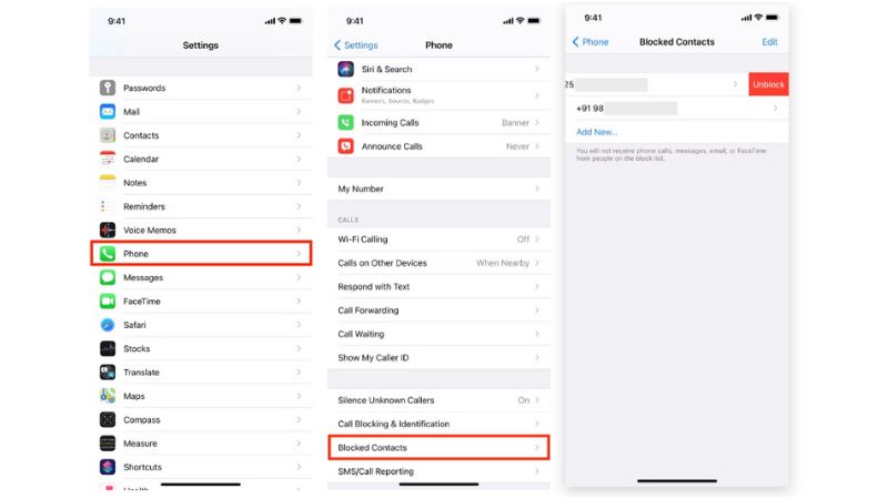 Tắt Im lặng từ Người gọi không xác định để nhận được tất cả thông báo cuộc gọi