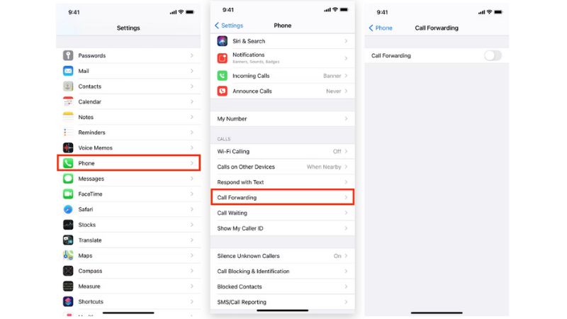 Kiểm tra và tắt tính năng chuyển tiếp cuộc gọi để nhận thông báo từ thiết bị chính