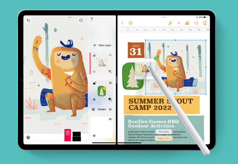 Tayasui Sketches Pro nhằm mục đích cung cấp các công cụ vẽ thực tế nhất có sẵn để sử dụng với Apple Pencil