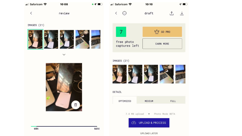 Để bắt đầu quét 3D, hãy giữ yên máy ảnh của bạn và nhấn vào nút ghi, sau đó di chuyển nó xung quanh để quét đối tượng