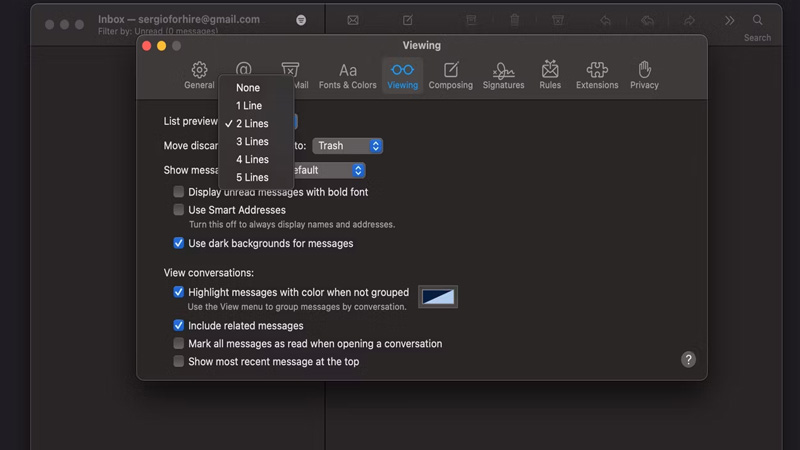 Thay đổi cách bạn xem trước thư của mình