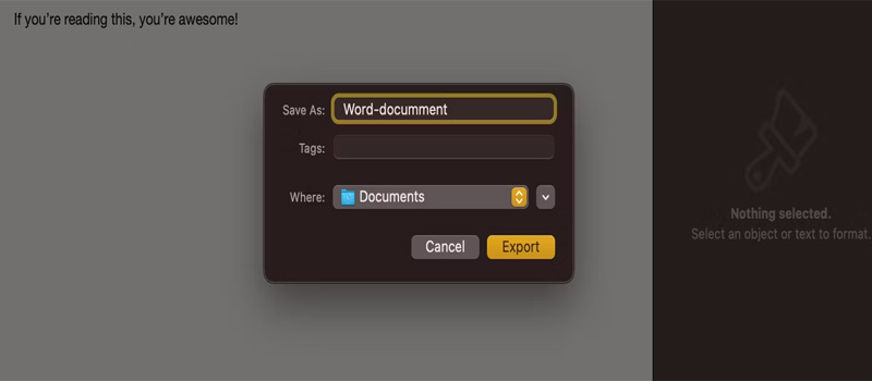 Lưu tài liệu dưới dạng tệp Word