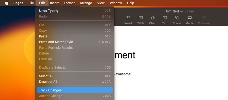Theo dõi tất cả những thay đổi bạn thực hiện