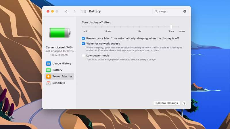 Việc tắt màn hình theo cách này sẽ vẫn khiến máy tính của bạn ở chế độ ngủ trừ khi bạn bật tùy chọn Ngăn máy Mac tự động ngủ khi màn hình tắt