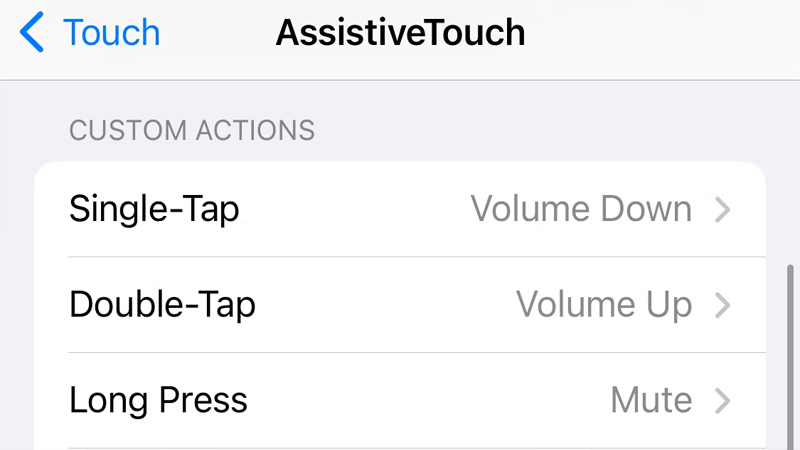 Kiểm soát âm lượng bằng AssistiveTouch