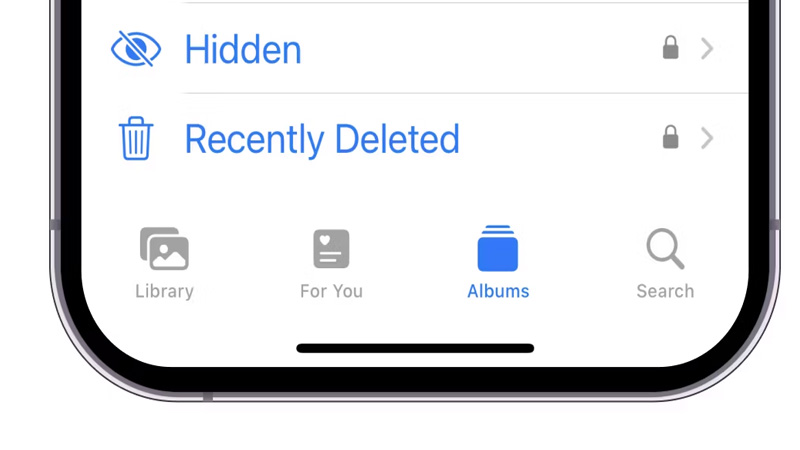 Khóa các album đã ẩn và đã xóa gần đây trong ảnh