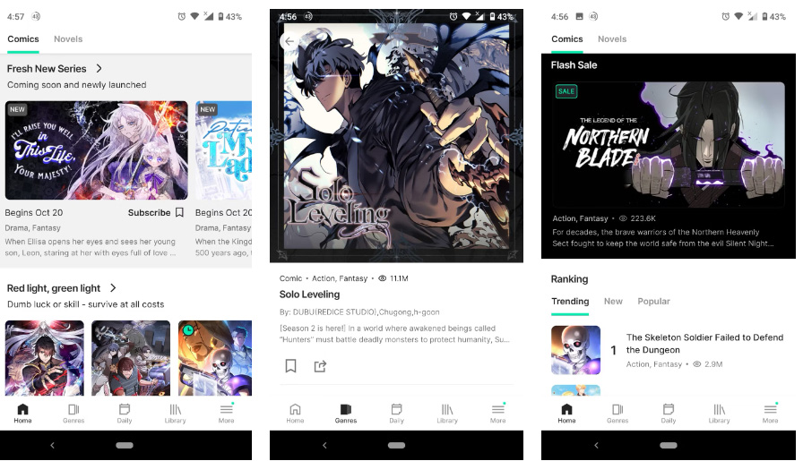 Tappytoon là một ứng dụng lưu trữ một số manhwa phổ biến nhất trong những năm gần đây
