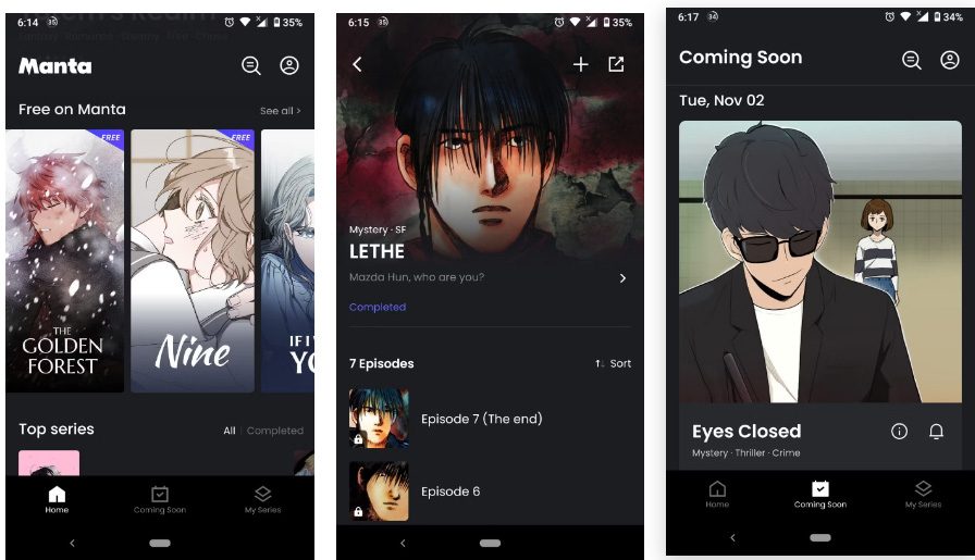 Manta Comics là một ấn phẩm manhwa và webtoon khác giới thiệu các tác phẩm đã dịch ở định dạng có thể truy cập được