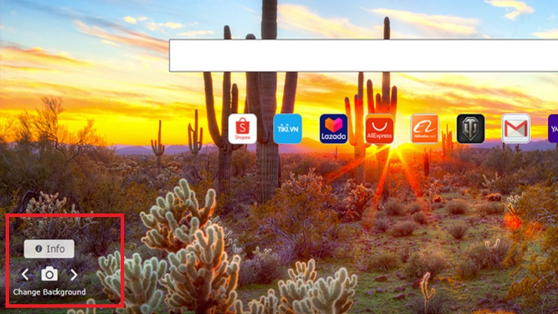 Bước 2: Tiếp theo, bạn hãy chọn Change Background nằm ở góc trái bên dưới màn hình Chrome