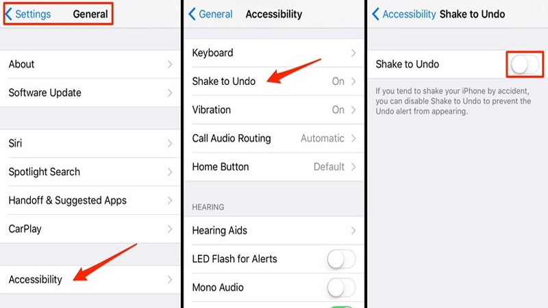 Theo mặc định, tính năng Lắc để hoàn tác được bật trong iOS và iPadOS