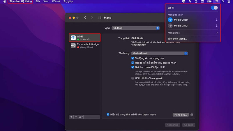 Kiểm tra kết nối Internet