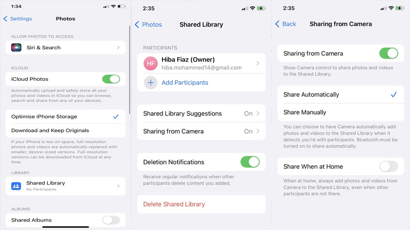 Cách lưu ảnh trực tiếp vào iCloud Shared Photo Library từ Cài đặt