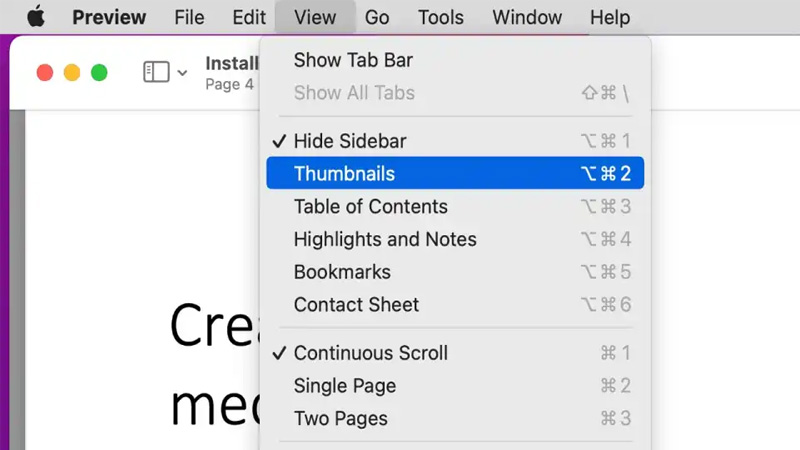 Bước 1: Xem hình thu nhỏ trong bản xem trước