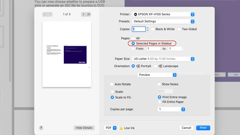 Bước 4: Trang đã chọn