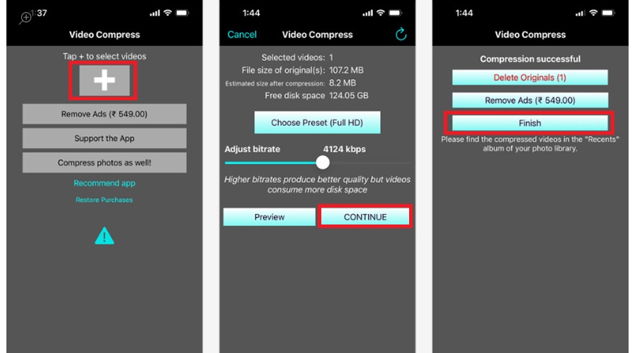 Cách thực nén video trên iPhone