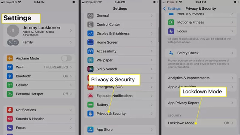 Bước 1: Người dùng trước tiên cần phải vào Cài đặt (Settings) > Chọn Quyền riêng tư & bảo mật (Privacy & Security)
