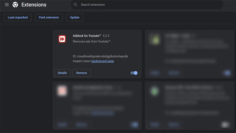 Vô hiệu hóa tiện ích mở rộng can thiệp