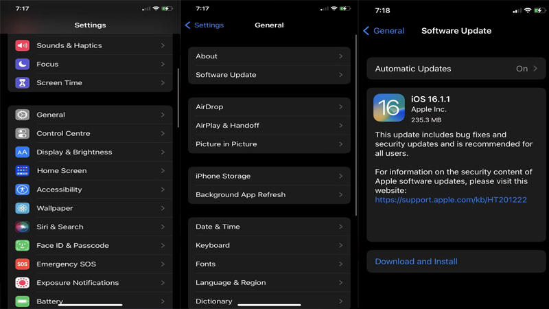 Cập nhật lên phần mềm iOS mới nhất
