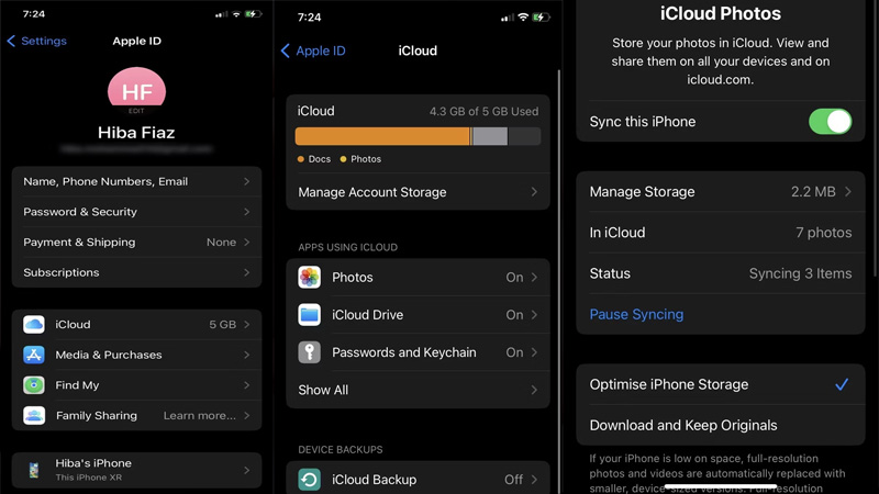 Tắt tính năng iCloud Sync