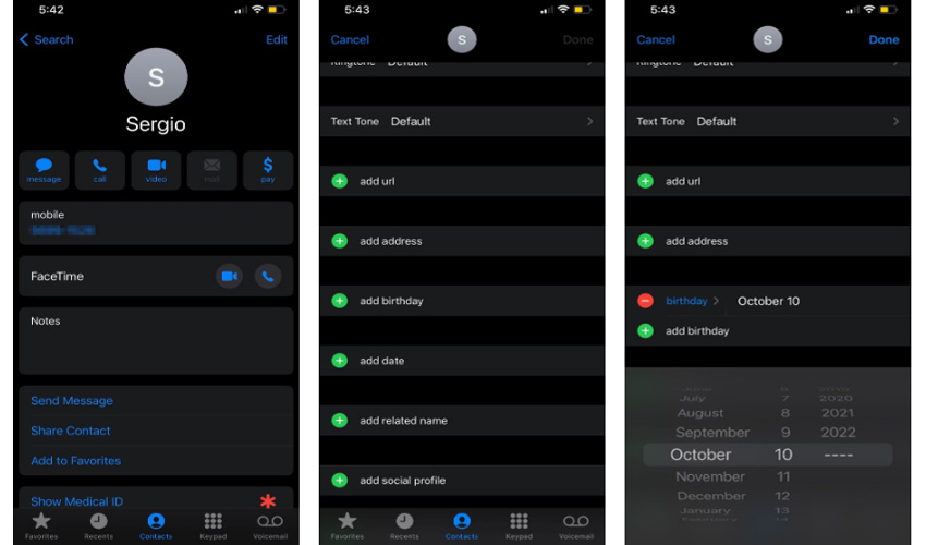 Thêm sinh nhật vào danh bạ của bạn