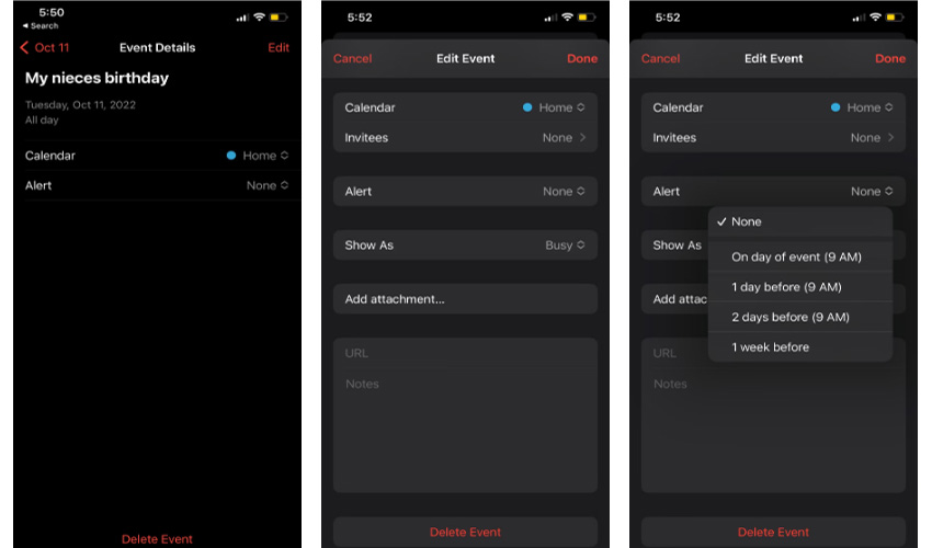 Đặt Cảnh báo và Nhắc nhở