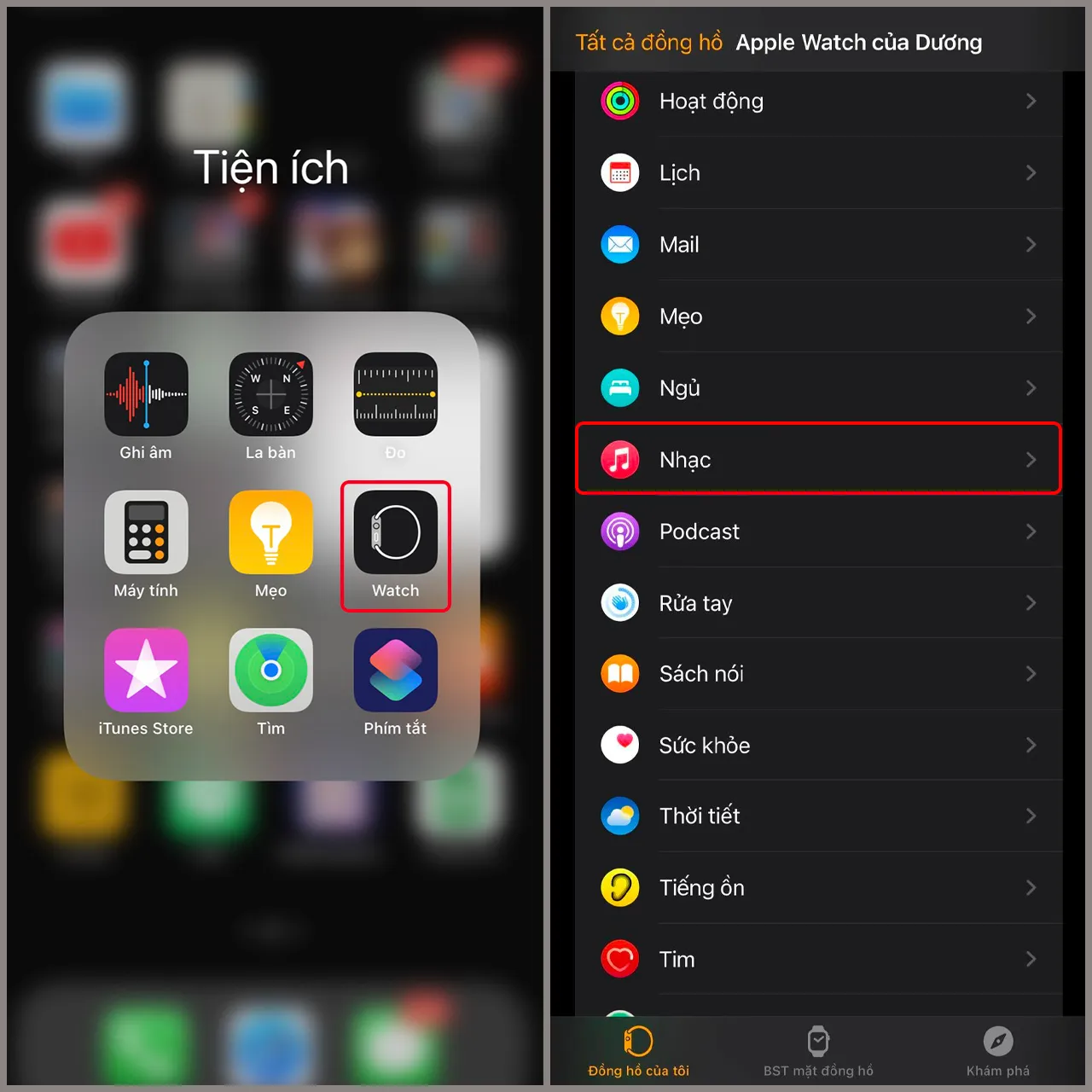 Cách thêm nhạc vào Apple Watch bằng iPhone 