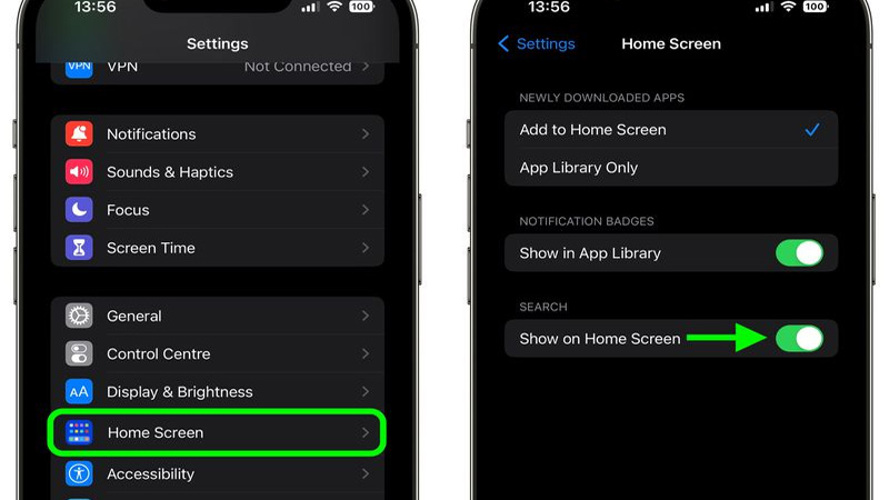 Cách xóa nút tìm kiếm trên màn hình chính iOS 16