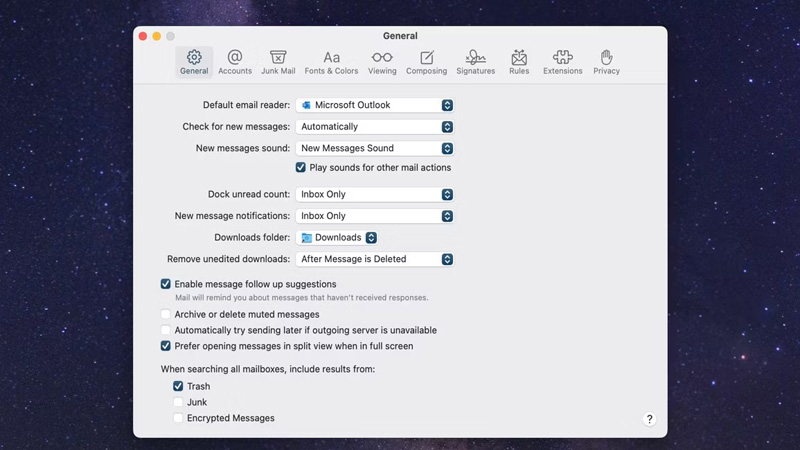 Thay đổi ứng dụng email khách mặc định trên máy Mac