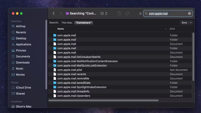 Xóa các tệp và thư mục còn sót lại của ứng dụng thư