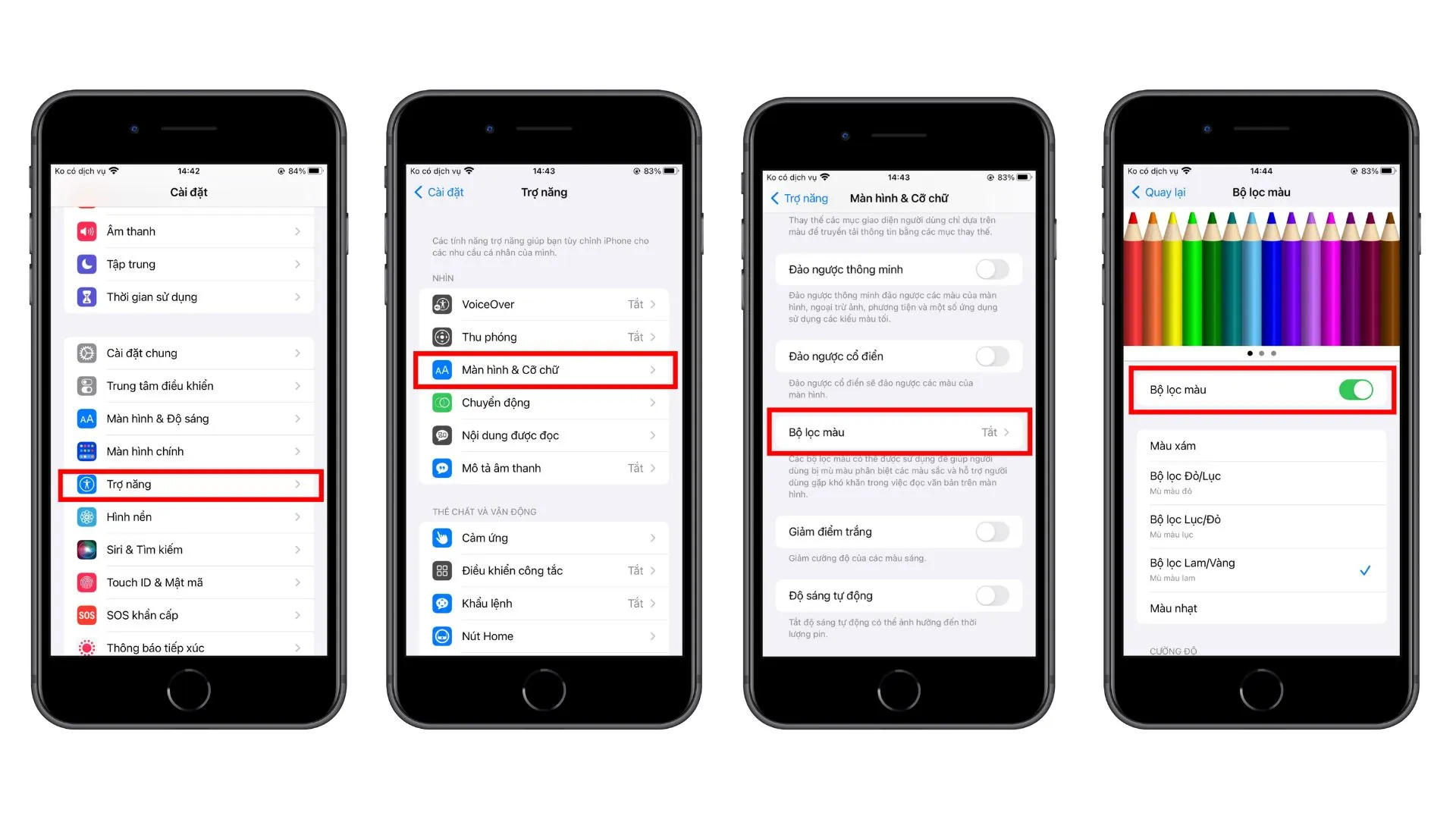 Chỉnh bộ lọc màn hình trên iphone