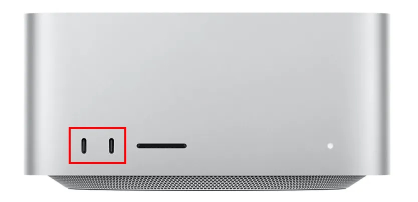 Cổng kết nối mặt trước Mac Studio