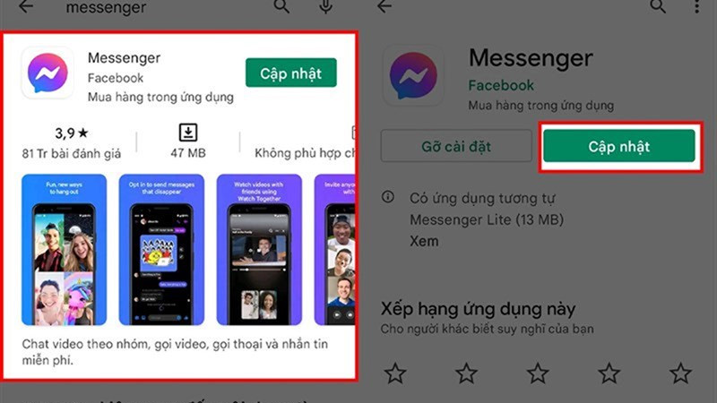 Bước 1: Cập nhật ứng dụng mới nhất