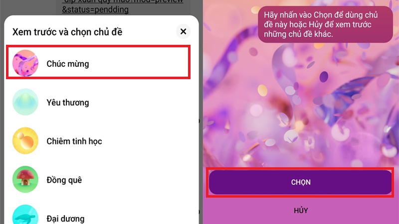 Bước 3: Chọn chủ đề năm mới