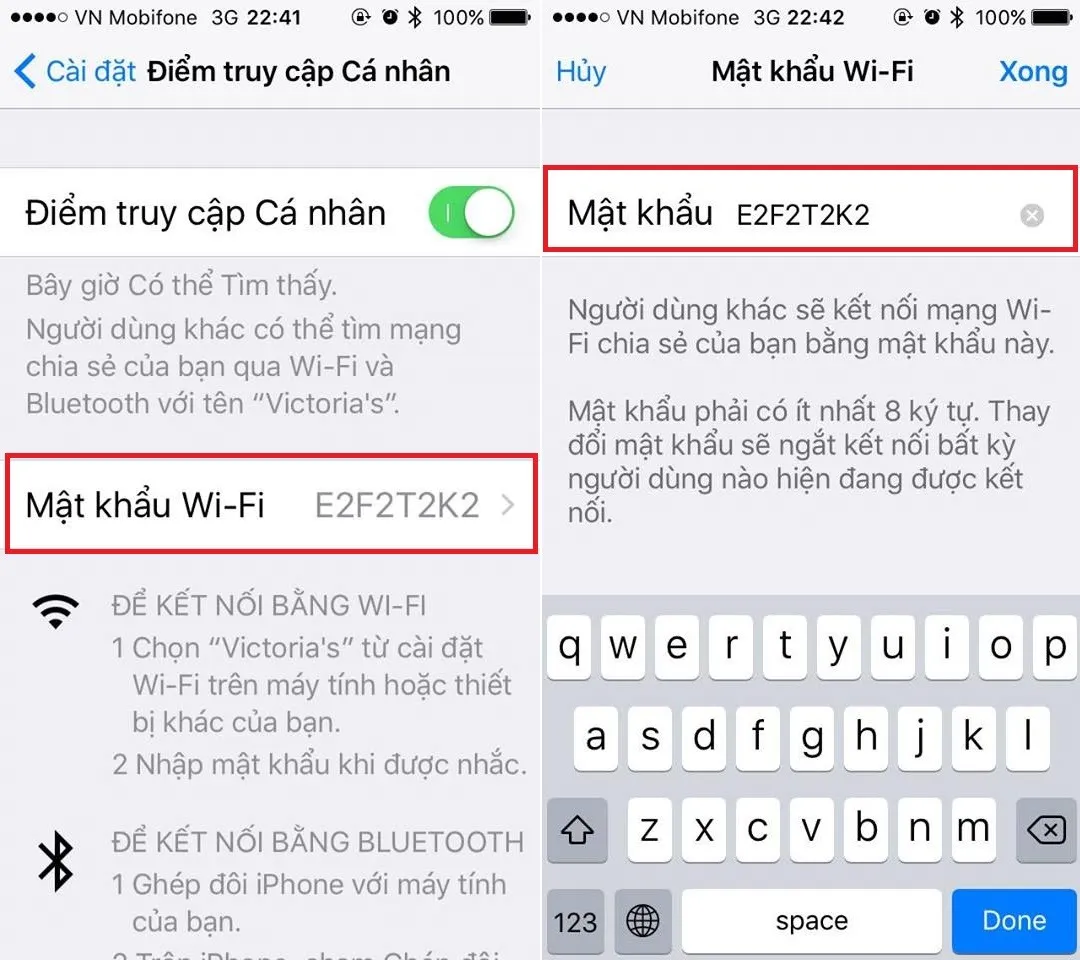 điểm truy cập cá nhân iphone