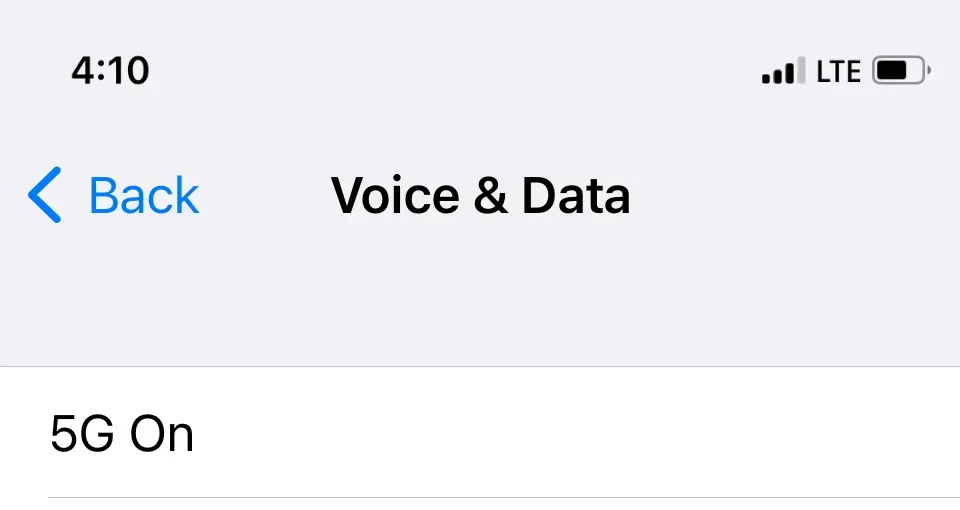 Kết nối LTE trên iphone