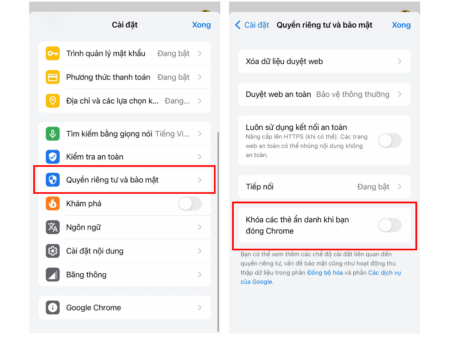 Khoá các tab ẩn danh trên chrome