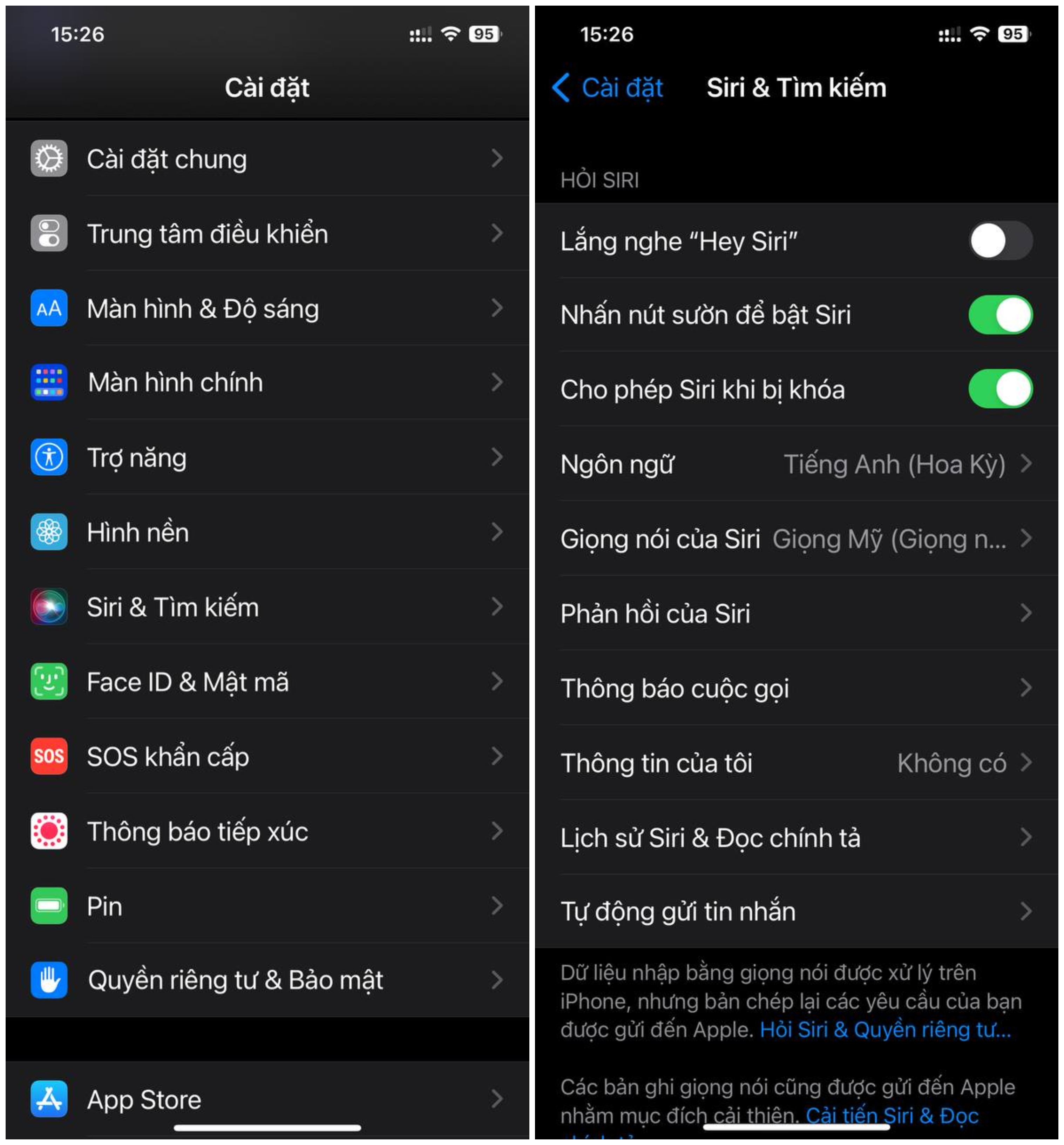 kích hoạt trợ lý ảo Siri