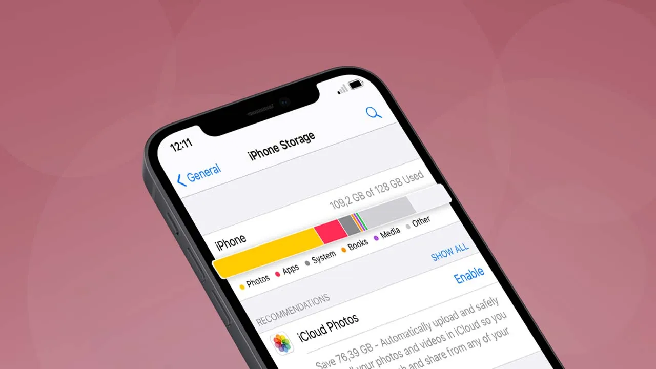 kiểm tra bộ nhớ của iphone