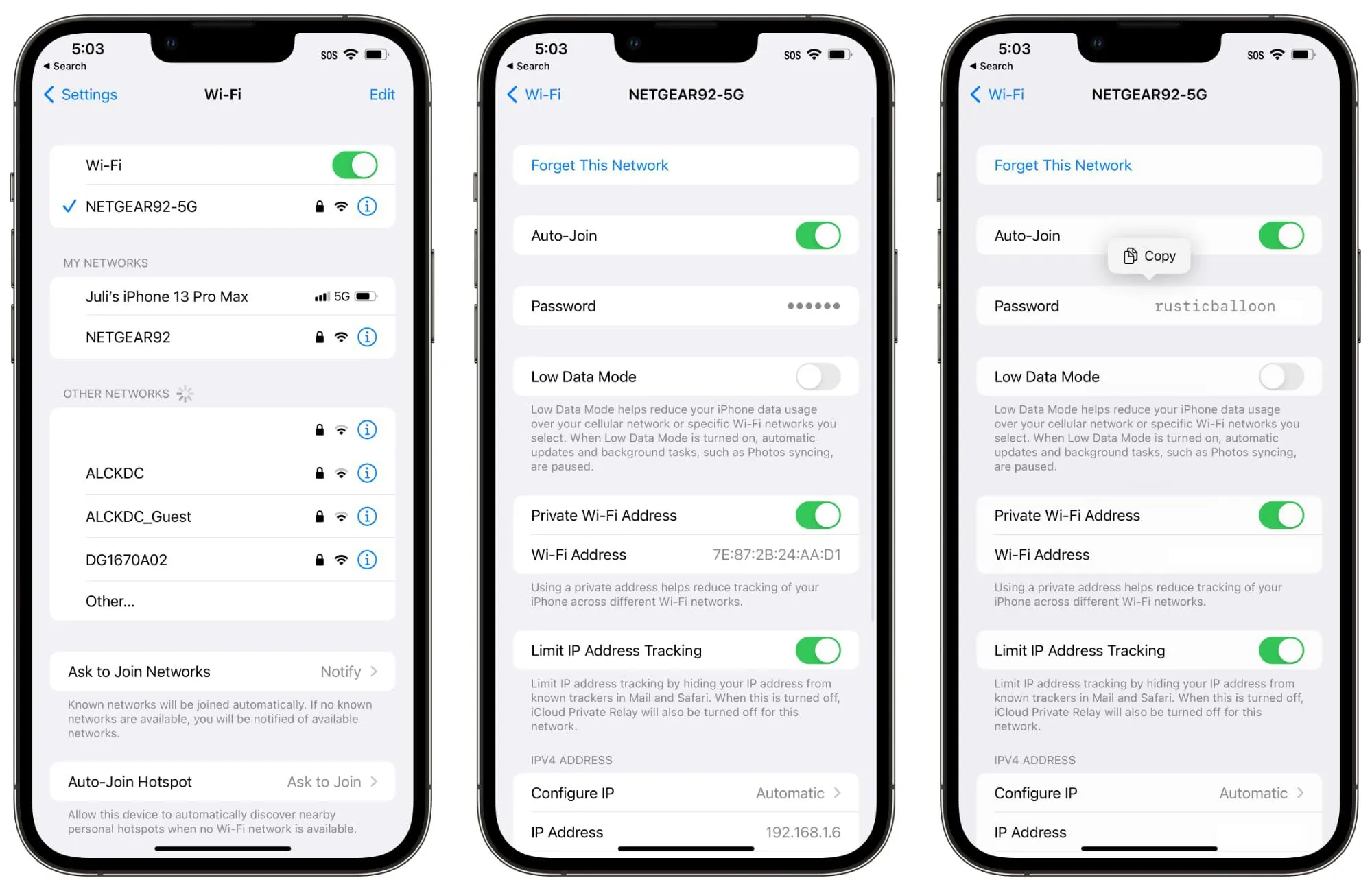 Xem mật khẩu wifi trên ios 16