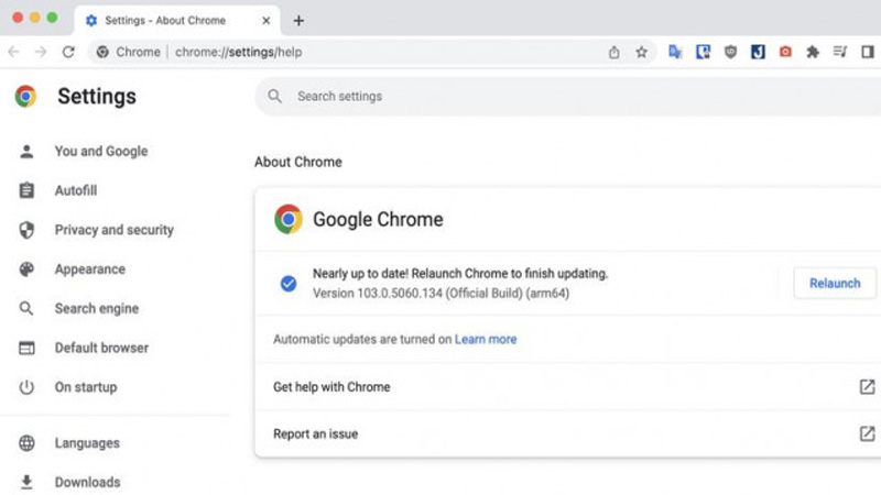 Cách cập nhật Google Chrome