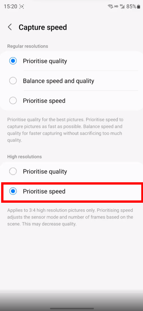 Ứng dụng camera assistant trên samsung