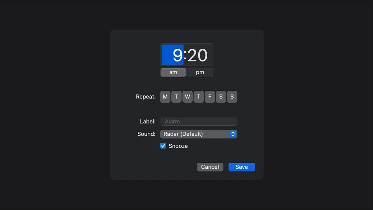 ứng dụng đồng hồ macos