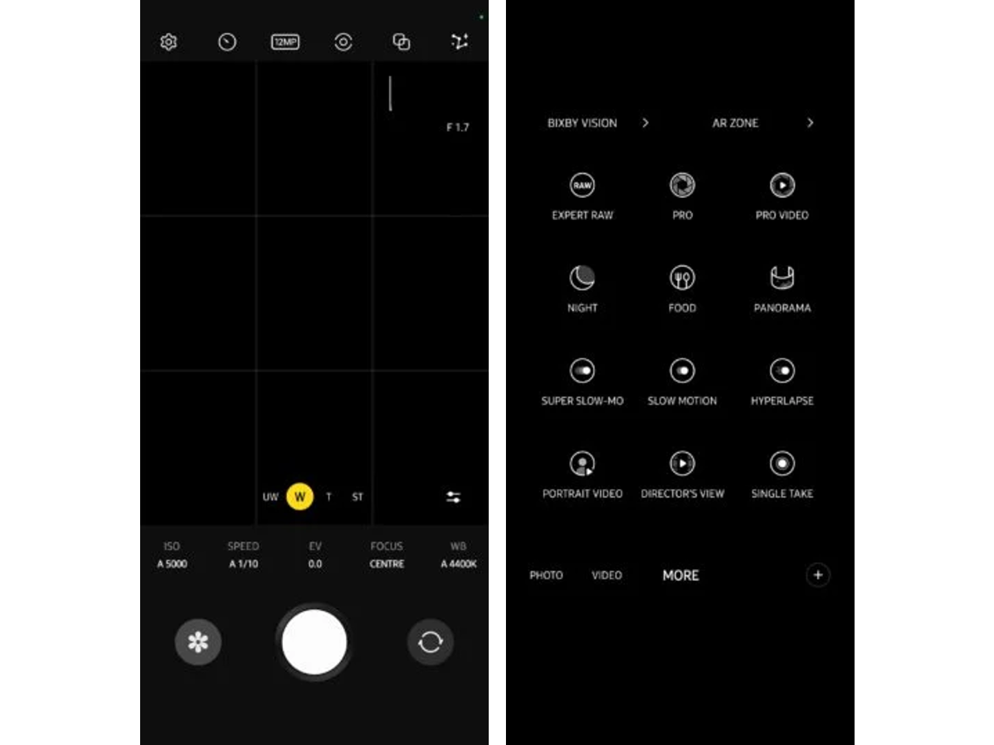 ứng dụng expert raw trên galaxy