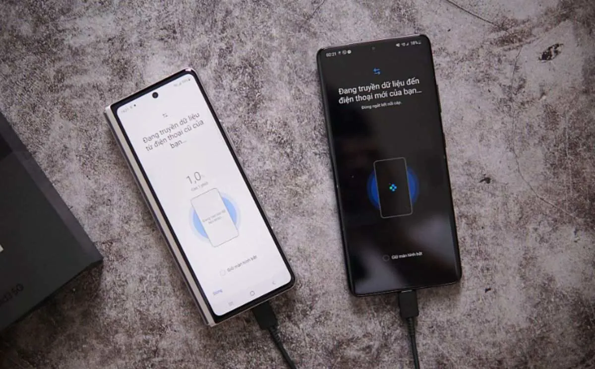 ứng dụng smart switch chuyển dữ liệu
