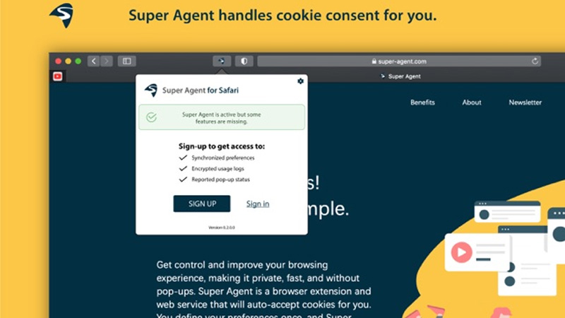 Super Agent - Loại bỏ các biểu ngữ cookie gây phiền nhiễu
