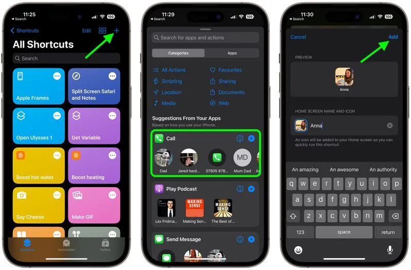 Tạo nút Quay số nhanh