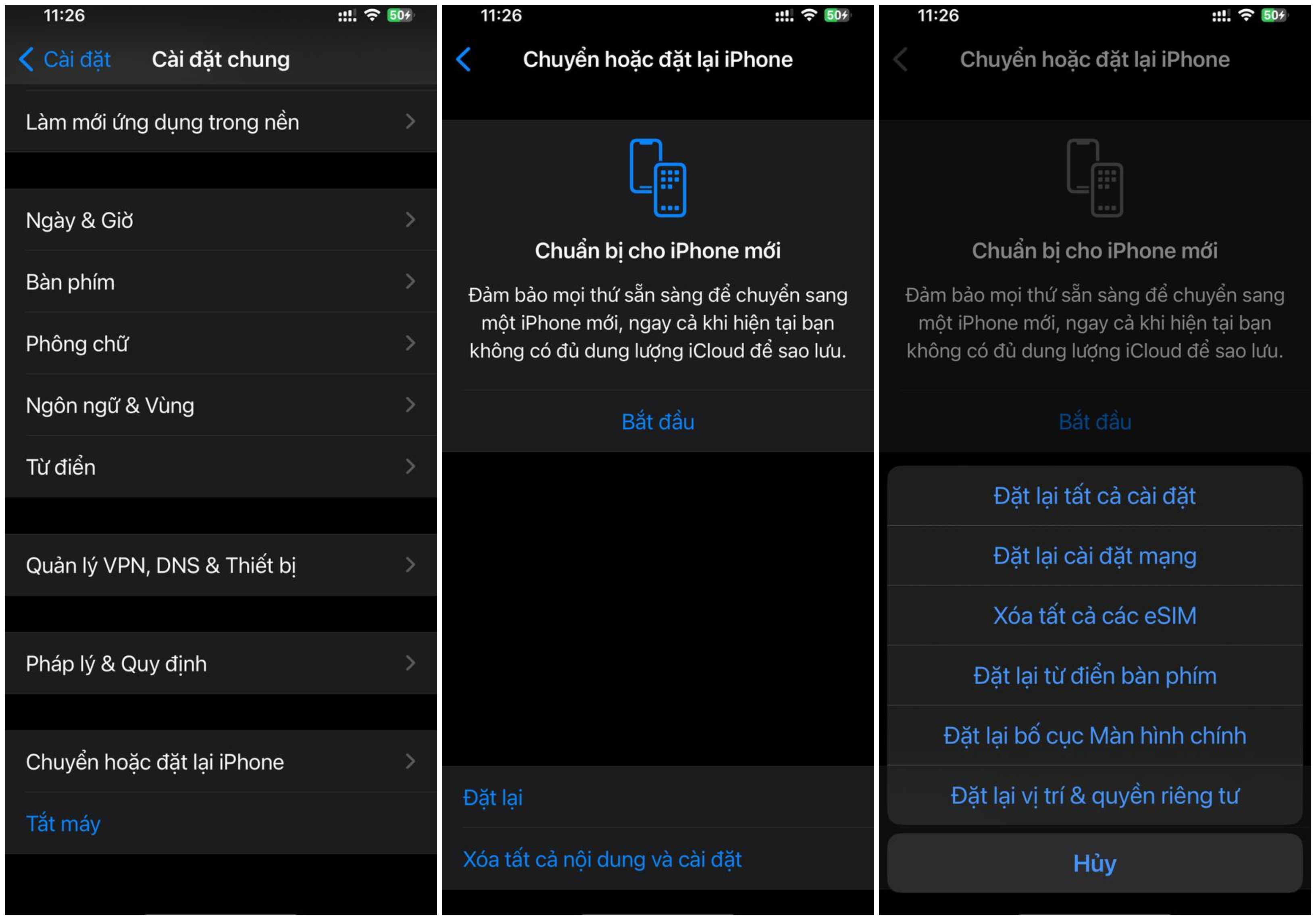 Đặt lại cài đặt mạng