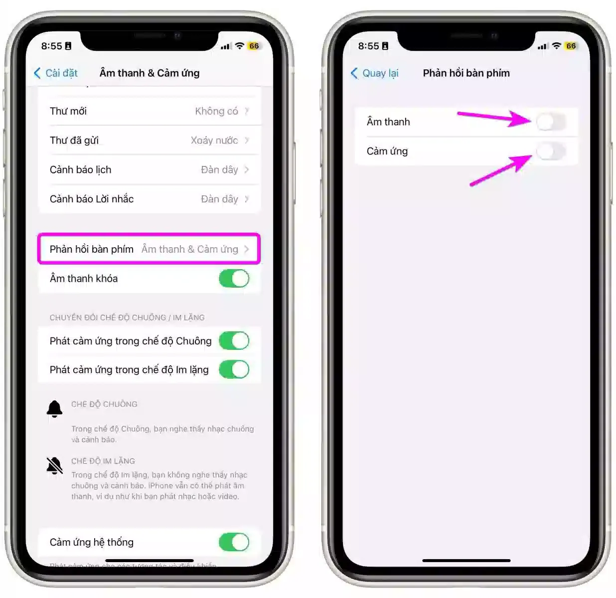 Tắt âm bàn phím ios16